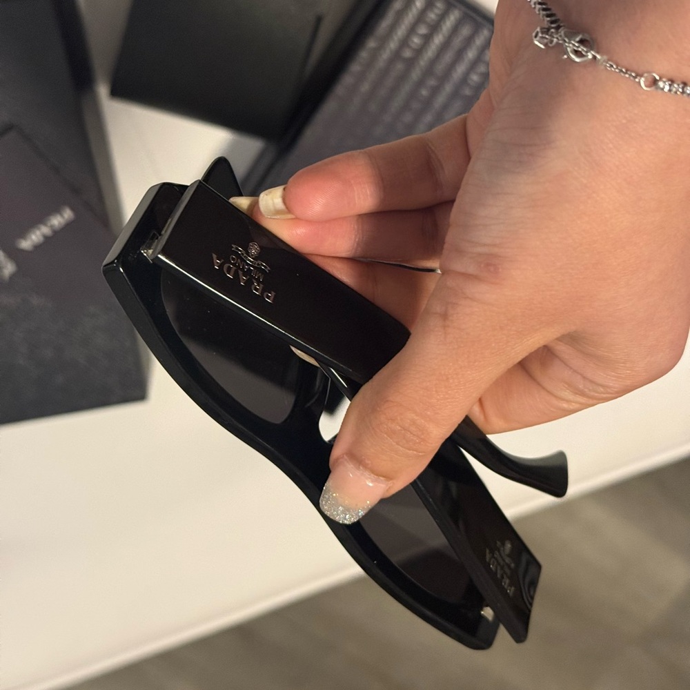 Prada Black Angular Cat-Eye Sunglasses - image 7